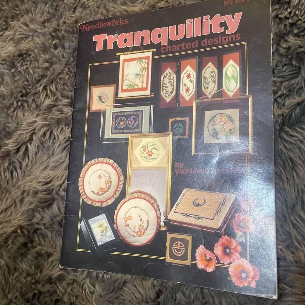 VTG 80s Needleworks "Tranquility" Cross Stitch Pattern Booklet Vicki Nell Getche